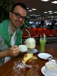 Early morn coffee at Saigon airport